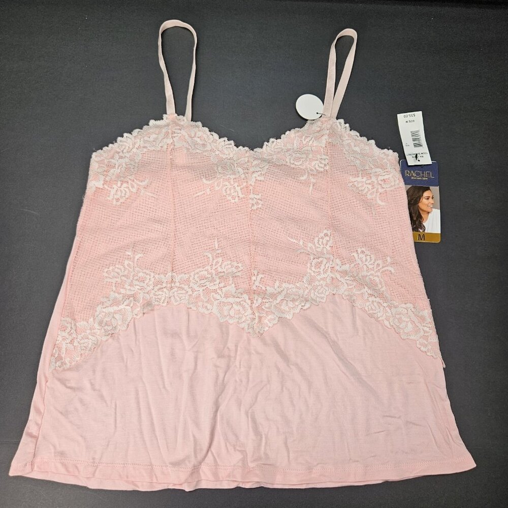 Rachel Roy Camisole Tank Pink Pajama With Lace Women's Size M Pretty And Soft